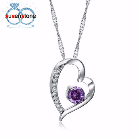 Womens Love Heart Pendant Necklace Beautiful Necklace Jewelry Chain Christmas Day drop wholesale shipping Propose gift #GH30 - RaysJewelry&more