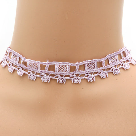 6 Pieces Choker Necklace Set Stretch Velvet Classic Gothic Tattoo Lace Choker - RaysJewelry&more