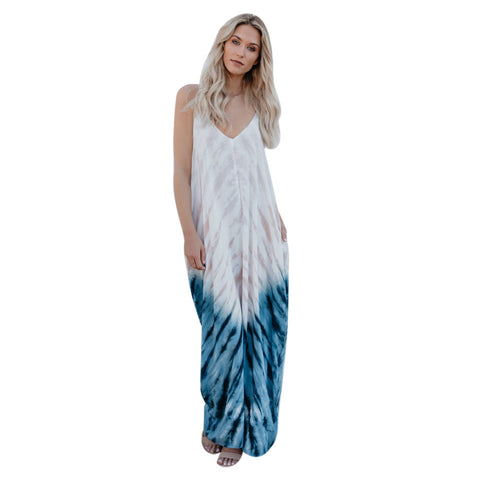 Womens Striped Long Boho Dress Lady Beach Summer Sundrss Maxi Dress - RaysJewelry&more