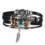 IF ME Design Turkish Eye Leather Bracelet For Men Woman Multiple Layer Feather Bracelet Fashion Wristband Party Jewelry Gift - RaysJewelry&more
