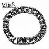 BEIER 2017 New Unique Cool Skull Bracelet For Man 316 Stainless Steel Man's Bangle High Quality christmas Jewelry BC8-045 - RaysJewelry&more