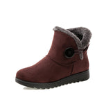 HEE GRAND Winter Women Boots Flock Warm Ankle Snow Boots 2017 Platform Mother Shoes Woman Slip On Flats Button Creepers XWX1597 - RaysJewelry&more
