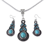 Women Water Drops Green Chunky Pendant Necklace water drops Necklace colar kolye vintage chain - RaysJewelry&more