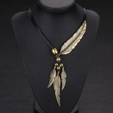 Alloy Feather Antique Vintage Time Necklace Sweater Chain Pendant Jewelry - RaysJewelry&more