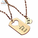 SUSENSTONE I Carry You Love With Me Couple Key Chain Necklace pendant - RaysJewelry&more