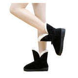 HEE GRAND New Hot Sale Women Snow Boots Solid Bowtie Slip-On Soft Cute Women Boots Round Toe Flat with Winter Shoes XWX1385 - RaysJewelry&more