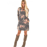 Women Designer Dress High Quality 2017 Autumn Dresses Long Sleeve O Neck Floral Printed Dress vestido - RaysJewelry&more