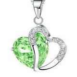 Necklace heart-shaped zircon crystal necklace chain clavicle sweater chain Women Heart Rhinestone Silver Pendant Jewelry #py30 - RaysJewelry&more