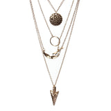 Angel wings irregular multi-layer Necklace Women Multilayer Irregular Crystal Gold Pendant Chain Statement Necklace #gh30 - RaysJewelry&more