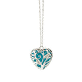 Magical Aqua Blue Heart Glow In The Dark Pendant Necklace Gift - RaysJewelry&more