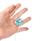 Magical Aqua Blue Heart Glow In The Dark Pendant Necklace Gift - RaysJewelry&more