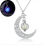 Moon shape Luminous Pumpkin Pendants Halloween Clavicle Chain Necklace - RaysJewelry&more