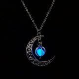 Moon shape Luminous Pumpkin Pendants Halloween Clavicle Chain Necklace - RaysJewelry&more