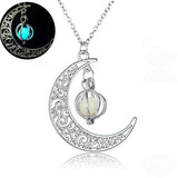 Moon shape Luminous Pumpkin Pendants Halloween Clavicle Chain Necklace - RaysJewelry&more