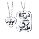 2PC Family Charm Gifts Heart Love Hot Necklace pendant Daughter Dad Mother - RaysJewelry&more