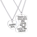 2PC Family Charm Gifts Heart Love Hot Necklace pendant Daughter Dad Mother - RaysJewelry&more