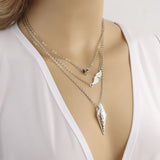 Women Multilayer Arrow Angel Wings Pendant Chain Statement Necklace - RaysJewelry&more