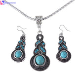Women Water Drops Green Chunky Pendant Necklace water drops Necklace colar kolye vintage chain - RaysJewelry&more