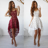 Women Elegant Spaghetti Strap Sleeveless Lace Midi Dress - RaysJewelry&more