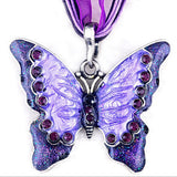 Women Fashion Jewelry Butterfly Crystal Pendant Necklace Chain - RaysJewelry&more
