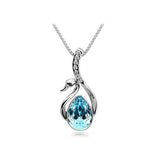 Beautiful Women's Girls Silver Plated Crystal Swan Pendant Necklace Chain - RaysJewelry&more