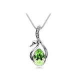 Beautiful Women's Girls Silver Plated Crystal Swan Pendant Necklace Chain - RaysJewelry&more