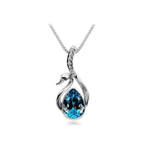 Beautiful Women's Girls Silver Plated Crystal Swan Pendant Necklace Chain - RaysJewelry&more