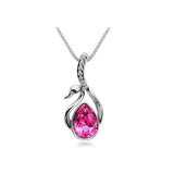 Beautiful Women's Girls Silver Plated Crystal Swan Pendant Necklace Chain - RaysJewelry&more