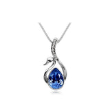 Beautiful Women's Girls Silver Plated Crystal Swan Pendant Necklace Chain - RaysJewelry&more