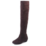Women Winter Autumn Flat Boots Shoes High Leg Suede Short Long Boots - RaysJewelry&more