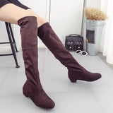 Women Winter Autumn Flat Boots Shoes High Leg Suede Short Long Boots - RaysJewelry&more