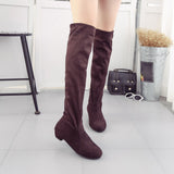 Women Winter Autumn Flat Boots Shoes High Leg Suede Short Long Boots - RaysJewelry&more