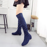 Women Winter Autumn Flat Boots Shoes High Leg Suede Short Long Boots - RaysJewelry&more