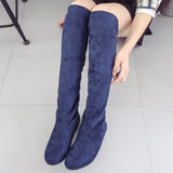 Women Winter Autumn Flat Boots Shoes High Leg Suede Short Long Boots - RaysJewelry&more