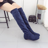 Women Winter Autumn Flat Boots Shoes High Leg Suede Short Long Boots - RaysJewelry&more