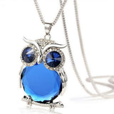 Women Owl Pendant Diamond Sweater Chain Long Necklace Jewelry - RaysJewelry&more