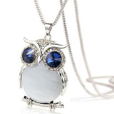 Women Owl Pendant Diamond Sweater Chain Long Necklace Jewelry - RaysJewelry&more