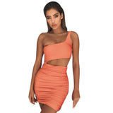 Sexy Women One Shoulder Dress Sleeveless Evening Party Bodycon Dress - RaysJewelry&more