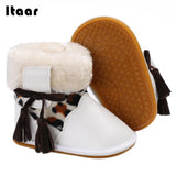 PU First Walkers Shoe Boots Infant Footwear Baby Shoes Autumn Winter Keep Warm Leopard Stitching Casual - RaysJewelry&more