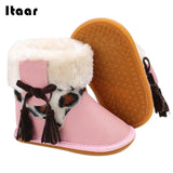 PU First Walkers Shoe Boots Infant Footwear Baby Shoes Autumn Winter Keep Warm Leopard Stitching Casual - RaysJewelry&more