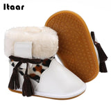 PU First Walkers Shoe Boots Infant Footwear Baby Shoes Autumn Winter Keep Warm Leopard Stitching Casual - RaysJewelry&more